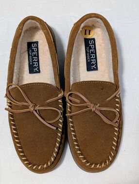 Sperry Top Sider WSM1043 Men's Trapper Moccason. Suede faux  fur lining Sz 11